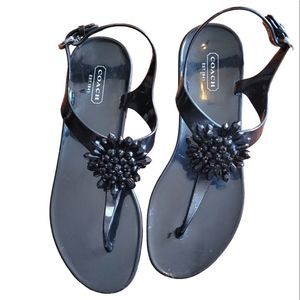 Coach Black Hilda Jelly Sandal